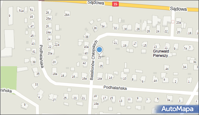 Brodnica, Batalionów Chłopskich, 23, mapa Brodnica