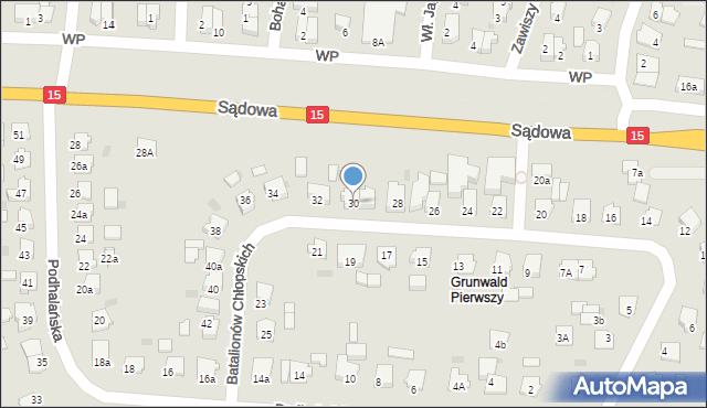 Brodnica, Batalionów Chłopskich, 30, mapa Brodnica