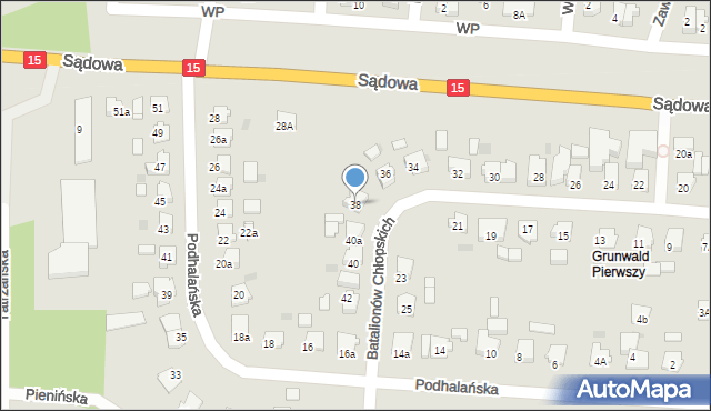 Brodnica, Batalionów Chłopskich, 38, mapa Brodnica