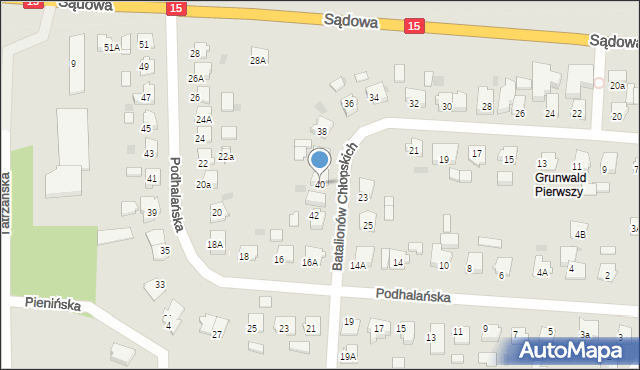 Brodnica, Batalionów Chłopskich, 40, mapa Brodnica