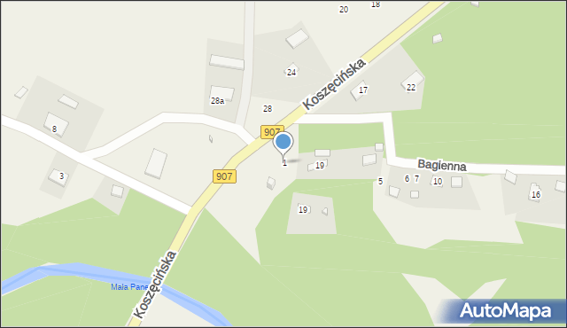 Brusiek, Bagienna, 1, mapa Brusiek