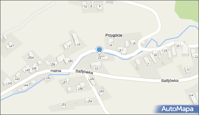 Brzegi, Bafijówka, 13, mapa Brzegi