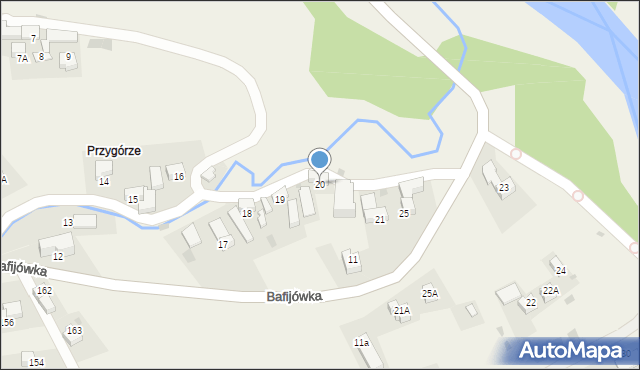 Brzegi, Bafijówka, 20, mapa Brzegi