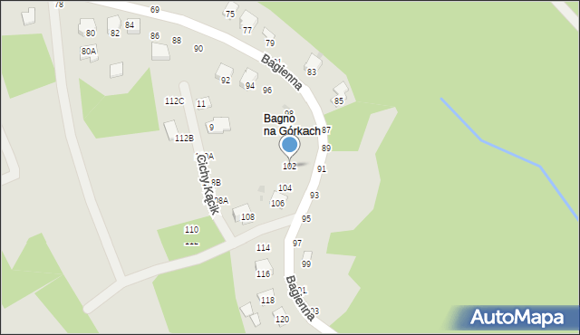 Brzesko, Bagienna, 102, mapa Brzesko