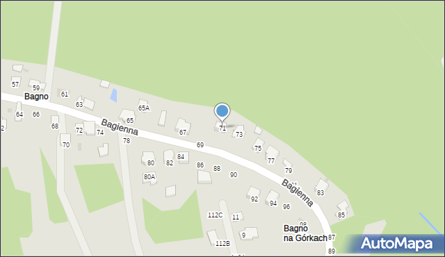 Brzesko, Bagienna, 71, mapa Brzesko