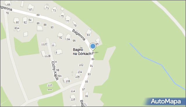 Brzesko, Bagienna, 87, mapa Brzesko