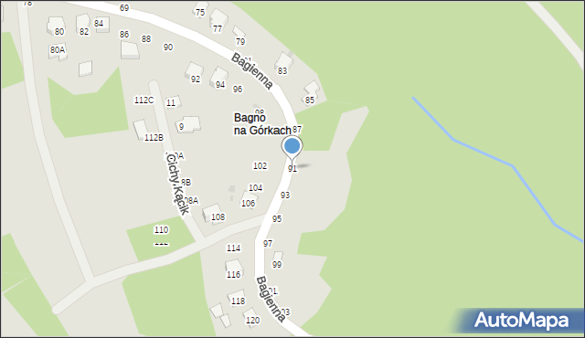 Brzesko, Bagienna, 91, mapa Brzesko