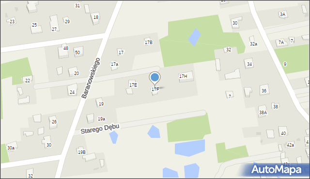 Budy-Grzybek, Baranowskiego, ks., 17F, mapa Budy-Grzybek