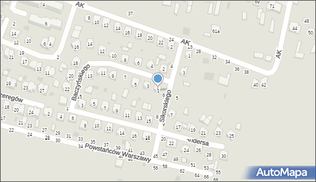 Bychawa, Baczyńskiego Krzysztofa Kamila, 1, mapa Bychawa