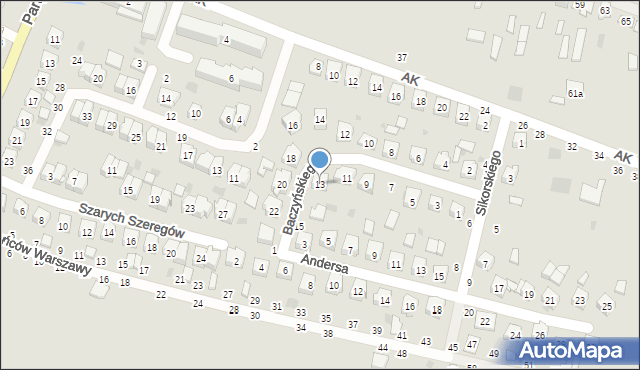 Bychawa, Baczyńskiego Krzysztofa Kamila, 13, mapa Bychawa