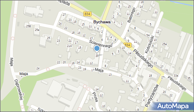 Bychawa, Batalionów Chłopskich, 10, mapa Bychawa