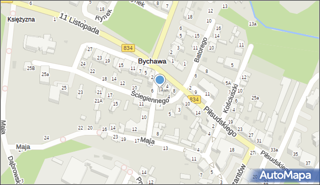 Bychawa, Batalionów Chłopskich, 5, mapa Bychawa