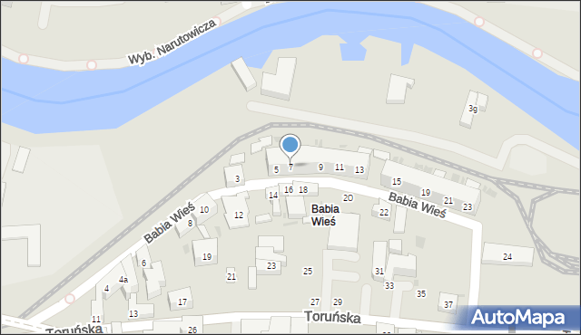 Bydgoszcz, Babia Wieś, 7, mapa Bydgoszczy
