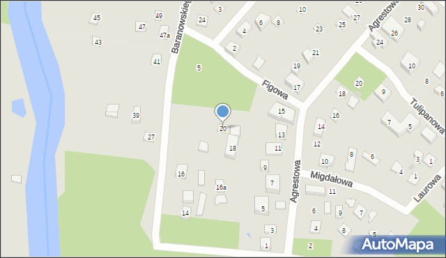 Bydgoszcz, Baranowskiego Władysława, dr., 20, mapa Bydgoszczy