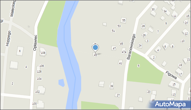Bydgoszcz, Baranowskiego Władysława, dr., 43, mapa Bydgoszczy