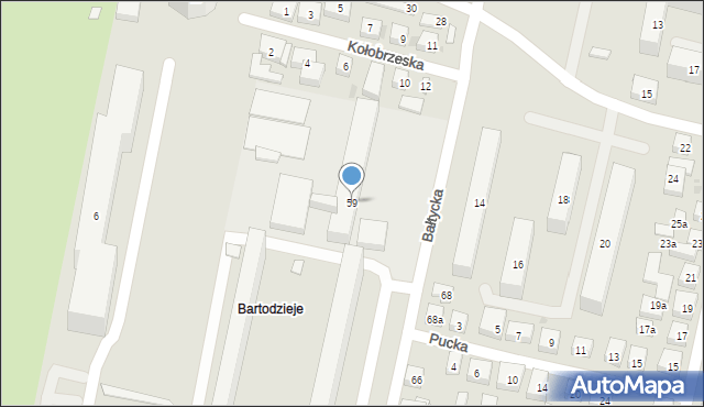 Bydgoszcz, Bałtycka, 59, mapa Bydgoszczy