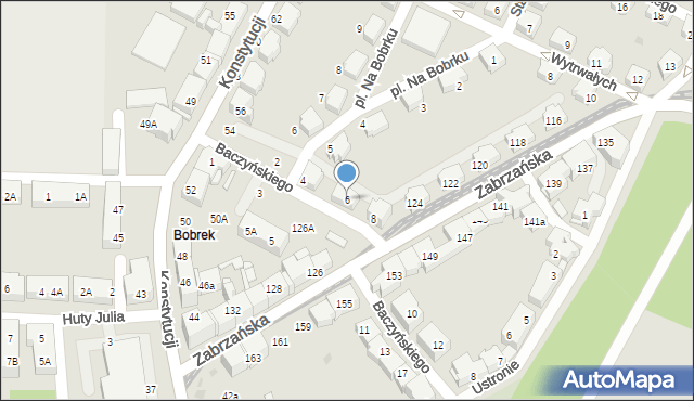 Bytom, Baczyńskiego Krzysztofa Kamila, 6, mapa Bytomia
