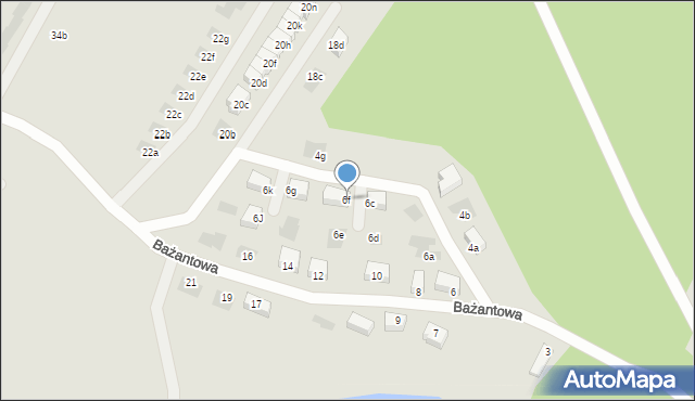 Bytom, Bażantowa, 6f, mapa Bytomia