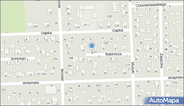 Chełm, Babinicza Waldemara, 8, mapa Chełma