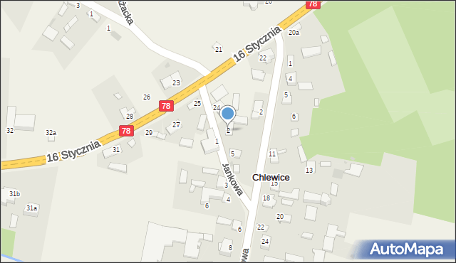 Chlewice, Bankowa, 2, mapa Chlewice