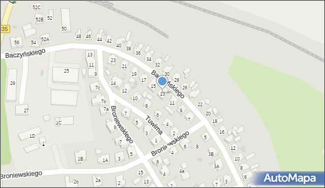 Chojnów, Baczyńskiego Krzysztofa Kamila, 13, mapa Chojnów