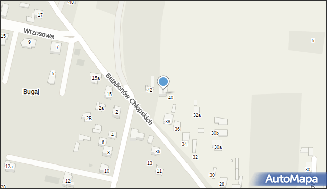 Chruszczobród, Batalionów Chłopskich, 40, mapa Chruszczobród