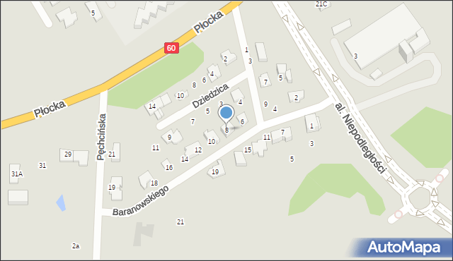 Ciechanów, Baranowskiego Henryka, 8, mapa Ciechanów