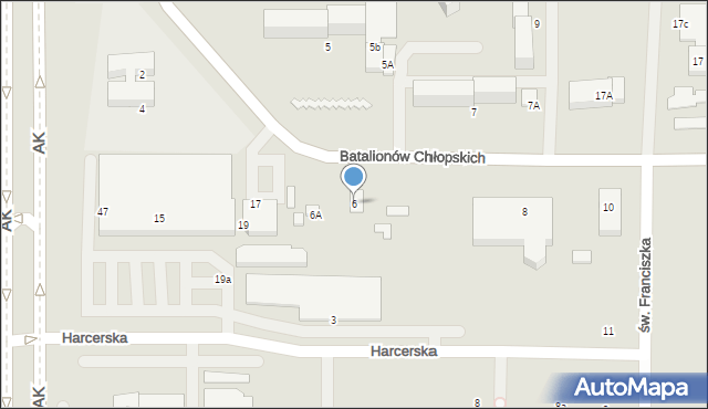 Ciechanów, Batalionów Chłopskich, 6, mapa Ciechanów