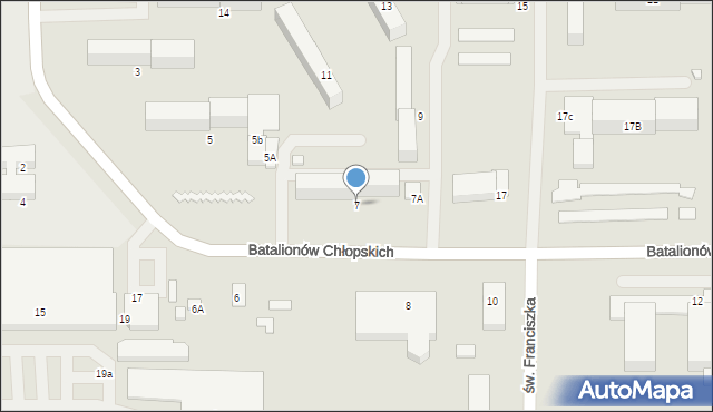 Ciechanów, Batalionów Chłopskich, 7, mapa Ciechanów