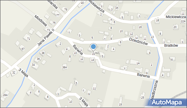 Cięcina, Barwna, 11, mapa Cięcina