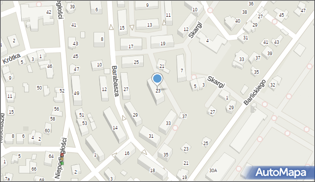 Czechowice-Dziedzice, Barabasza Jana Nepomucena, ks., 23, mapa Czechowic-Dziedzic