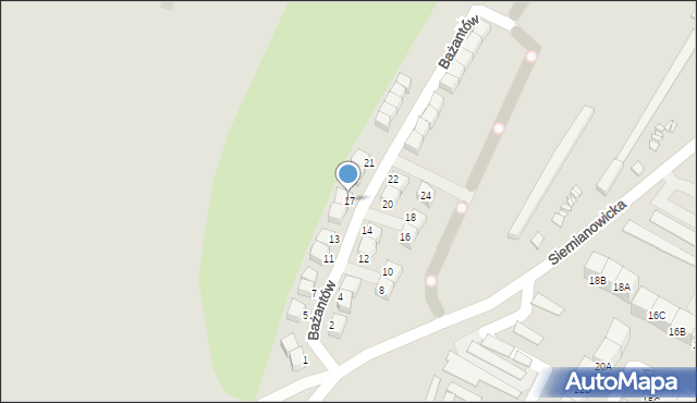 Czeladź, Bażantów, 17, mapa Czeladź