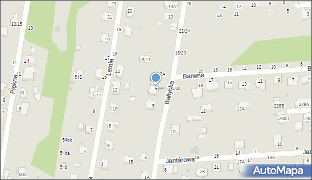 Częstochowa, Bałtycka, 7, mapa Częstochowy