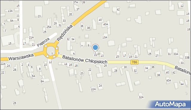 Częstochowa, Batalionów Chłopskich, 11, mapa Częstochowy