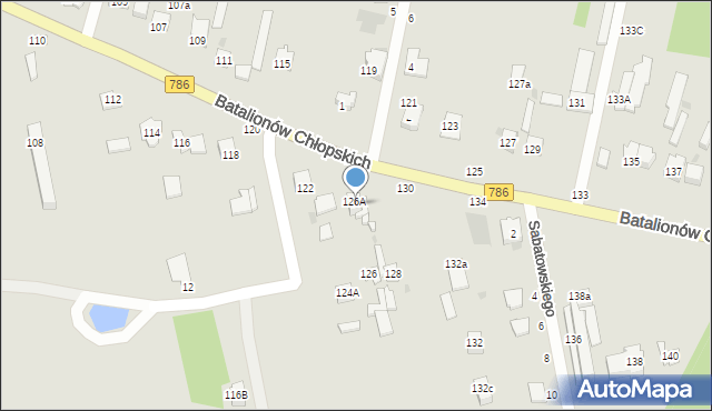 Częstochowa, Batalionów Chłopskich, 126, mapa Częstochowy