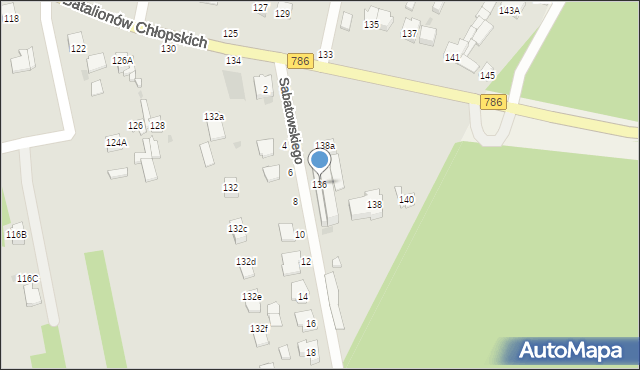 Częstochowa, Batalionów Chłopskich, 136, mapa Częstochowy