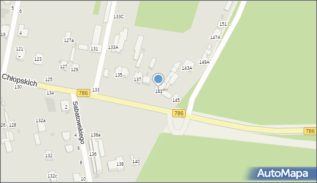 Częstochowa, Batalionów Chłopskich, 141, mapa Częstochowy