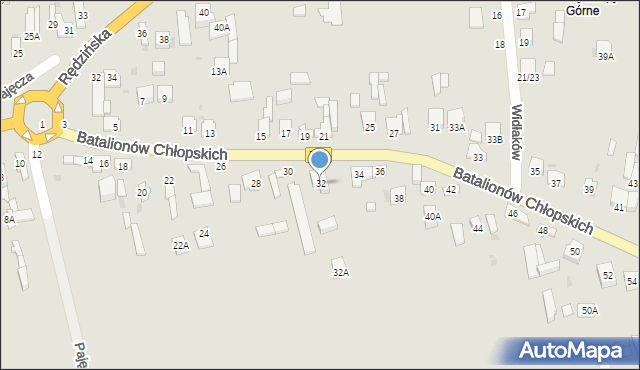 Częstochowa, Batalionów Chłopskich, 32, mapa Częstochowy