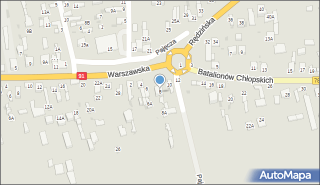 Częstochowa, Batalionów Chłopskich, 8, mapa Częstochowy