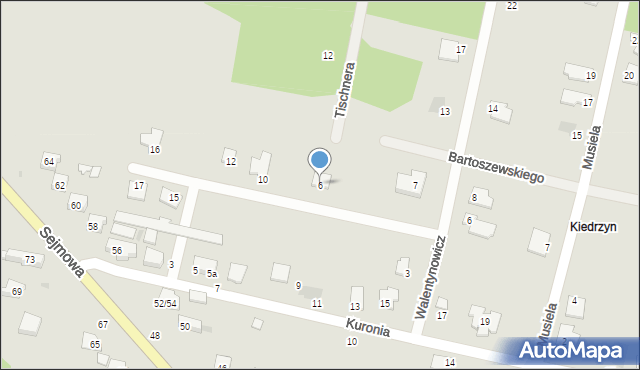 Częstochowa, Bartoszewskiego, 6, mapa Częstochowy