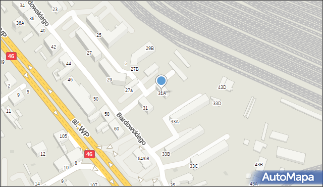 Częstochowa, Bardowskiego Piotra, 31A, mapa Częstochowy