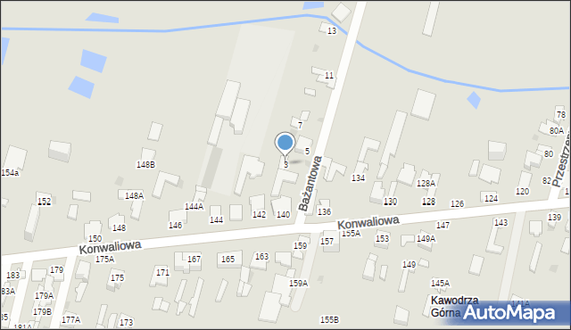 Częstochowa, Bażantowa, 3, mapa Częstochowy