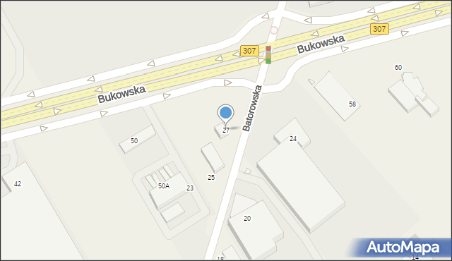 Dąbrowa, Batorowska, 27, mapa Dąbrowa