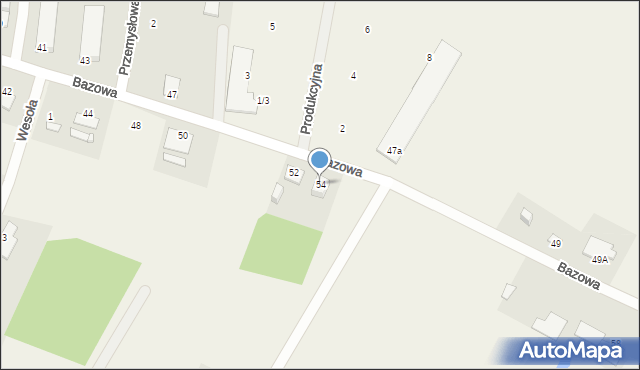 Dąbrowa Chełmińska, Bazowa, 54, mapa Dąbrowa Chełmińska