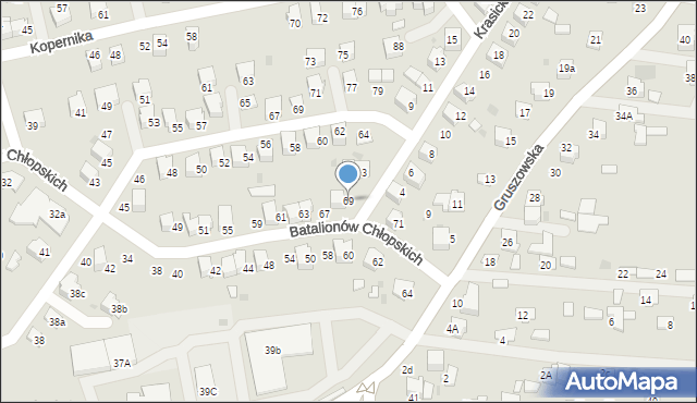 Dąbrowa Tarnowska, Batalionów Chłopskich, 69, mapa Dąbrowa Tarnowska