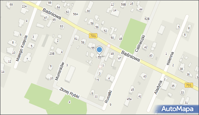 Domaniew, Baśniowa, 53, mapa Domaniew