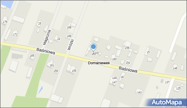 Domaniewek, Baśniowa, 162, mapa Domaniewek