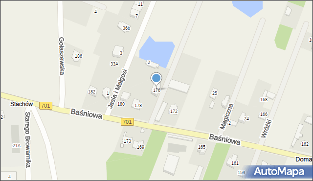 Domaniewek, Baśniowa, 176, mapa Domaniewek