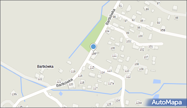 Dynów, Bartkówka, 105, mapa Dynów