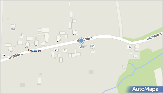 Dynów, Bartkówka, 20a, mapa Dynów